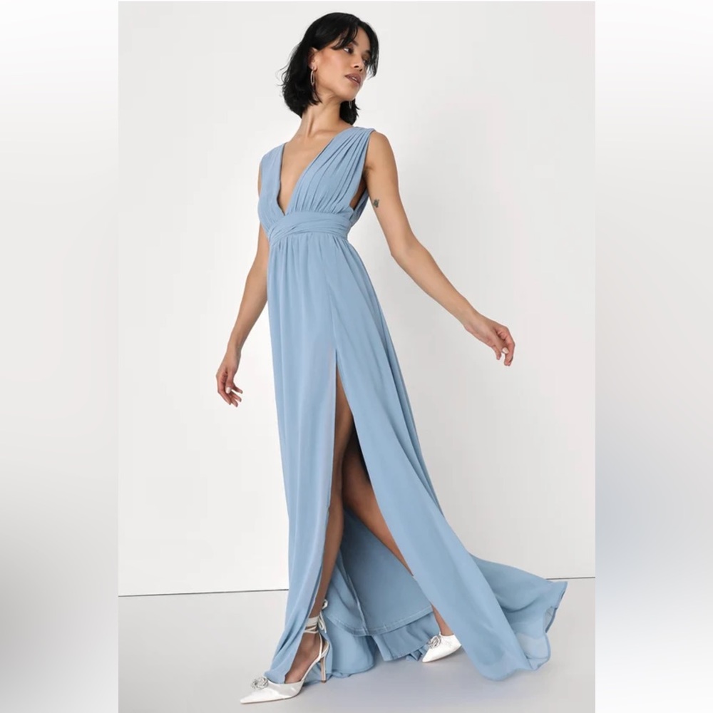 Lulu’s Heavenly Hues Light Blue Maxi Dress XS NEW - Picture 11 of 11